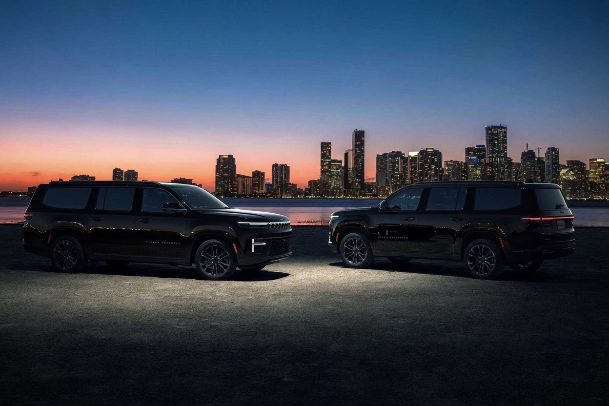Black Jeep Grand Wagoneer exterior for private transportation
